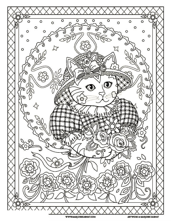 Раскраска Антистресс котик