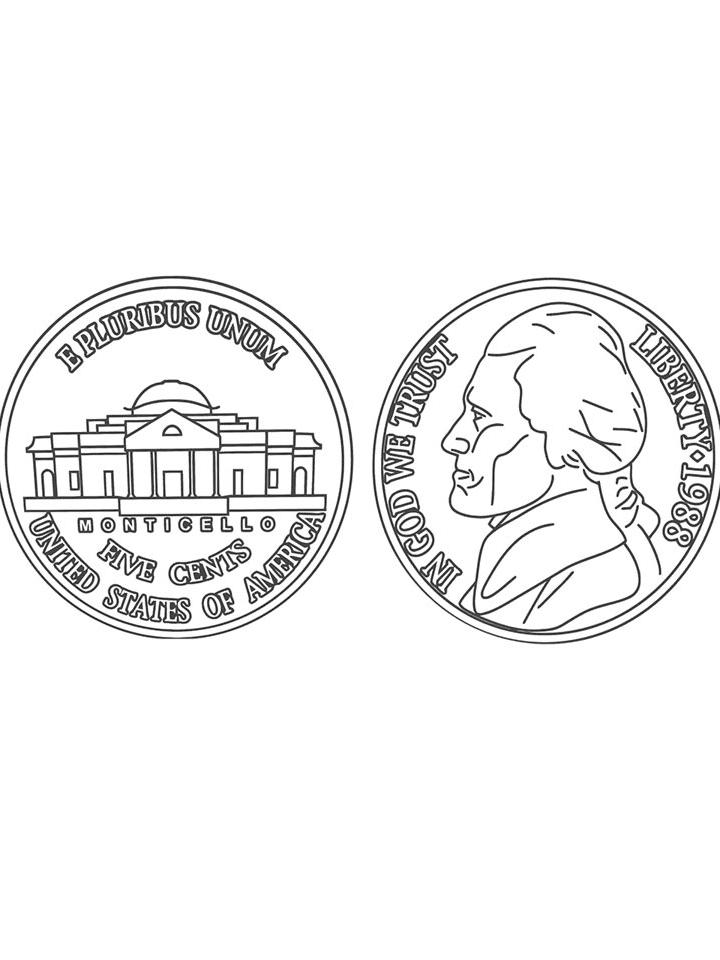 Раскраска Монета Раскраска Монета