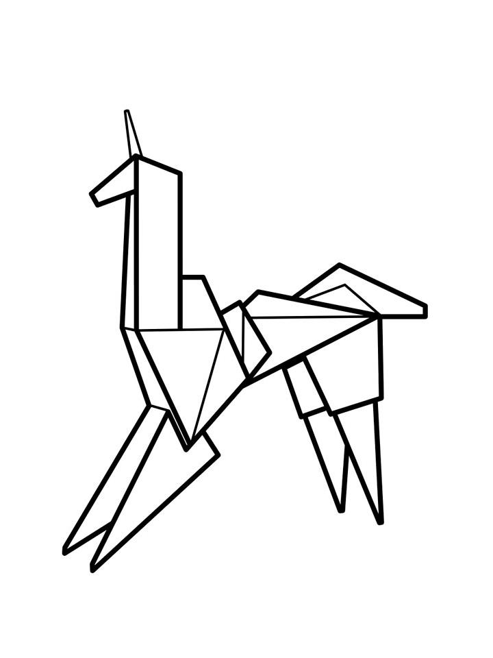 Раскраска Оригами Раскраска Оригами