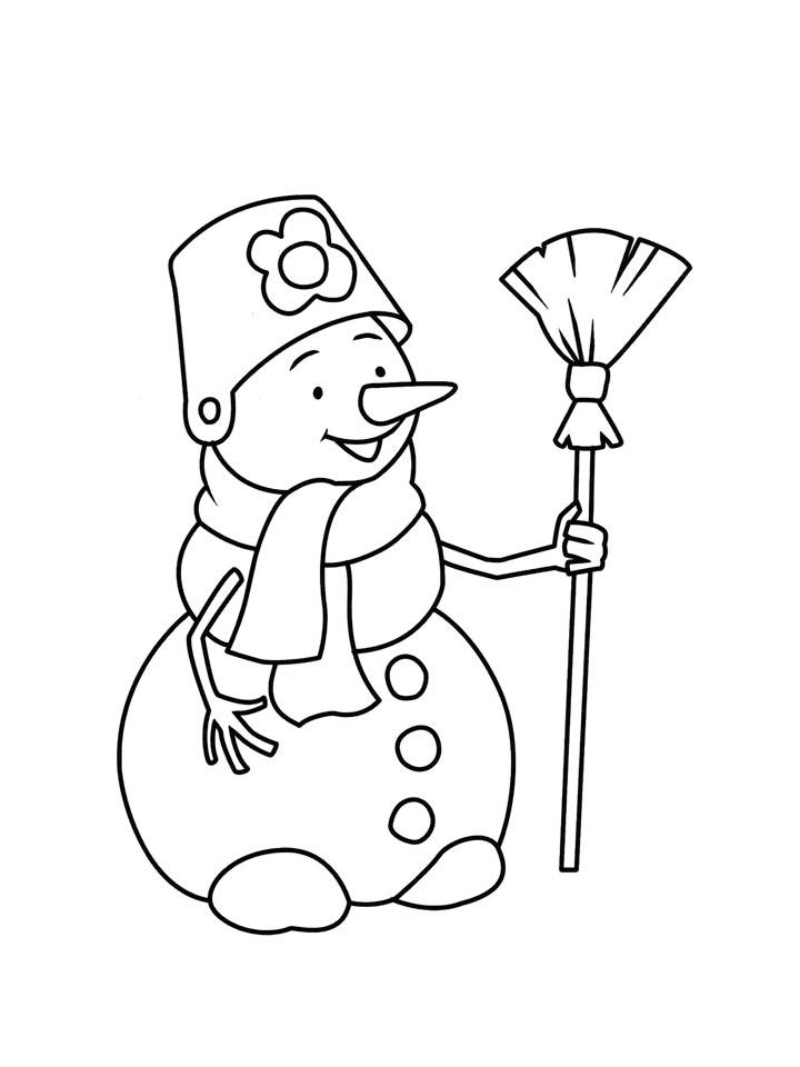 Раскраска Снеговик Раскраска Снеговик